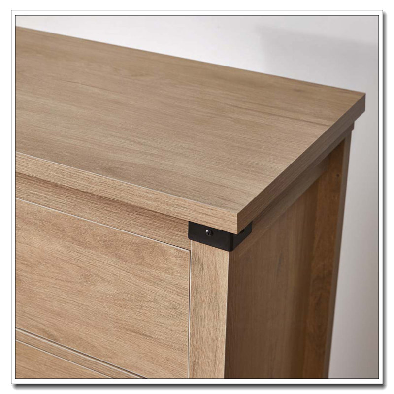 Commode 31,4 po de hauteur et commode, Chêne - 7 tiroirs