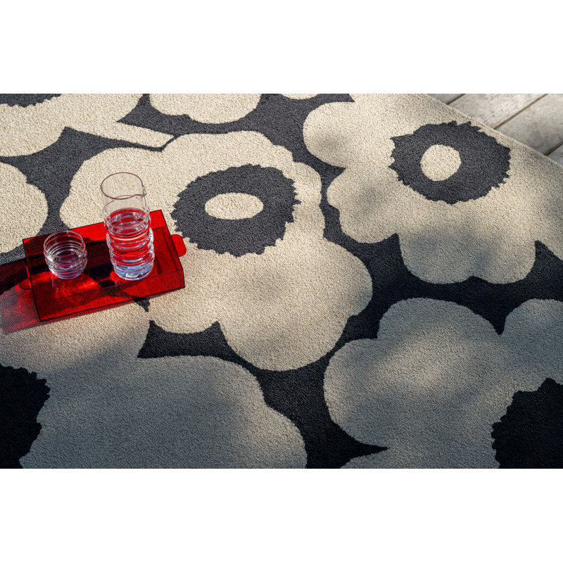 Unikko Honey | 132406, White/Charchoal, Rectangle 5'7" x 7'10"