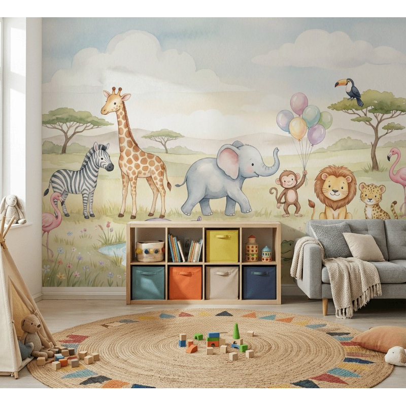 Safari Safari, Texturé non collé, 100 po x 96 po