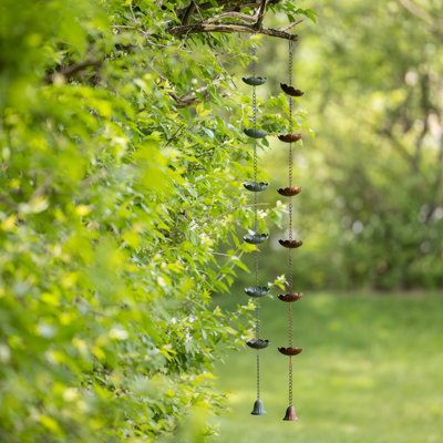  Metal Flower Rain Chain Set of 2 Spring Home Decorations