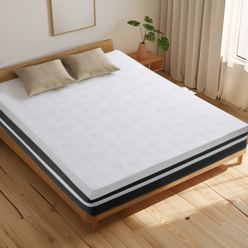 3'' Bamboo Fiber Blend Hemp Pattern Gel Memory Foam Mattress Topper, King