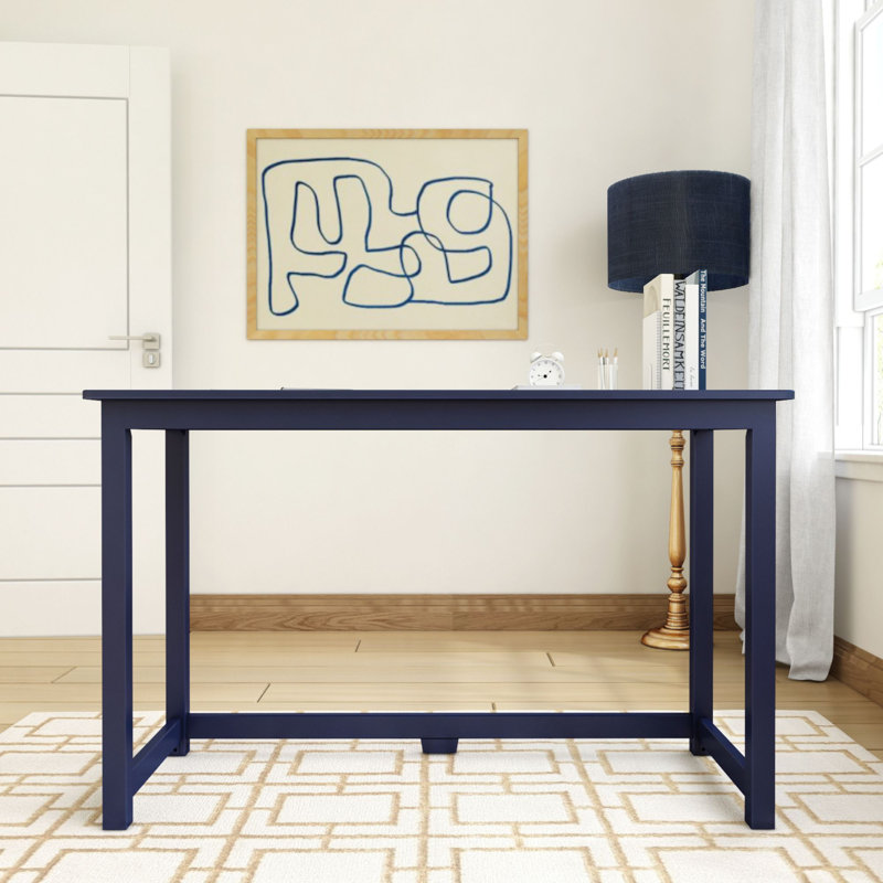Essays Large Writing Desk, Blue, 29.75"H x 47.25"W x 19.75"D