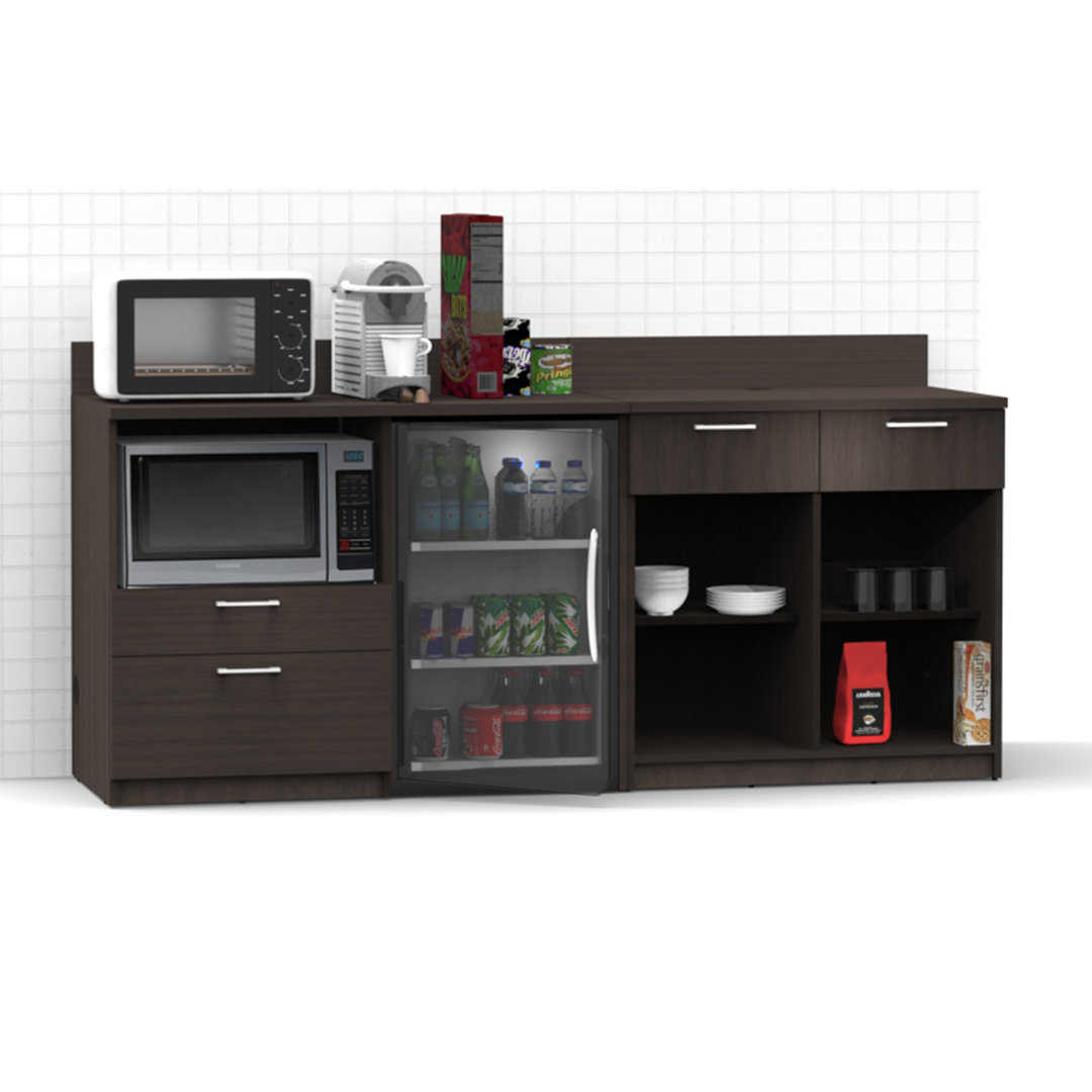 Commercial Grade Coffee Kitchen Lunch Room Cabinets Fully Assembled 66"W x 36"H  2 pc Breaktime 
