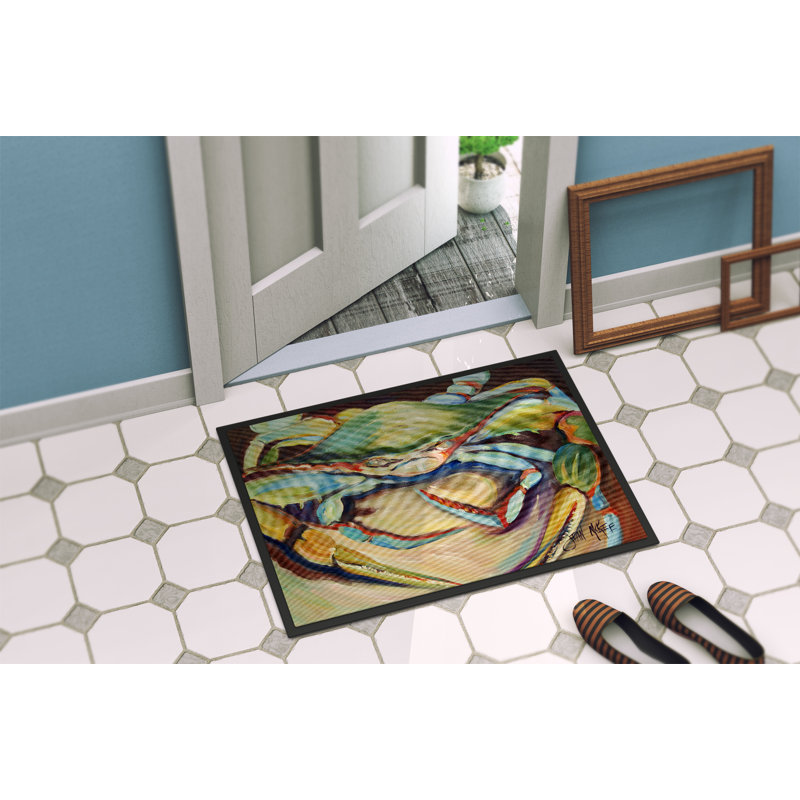 Tapis de porte d’intérieur anti-dérapant crabe, Rectangle 2 pi x 3 pi