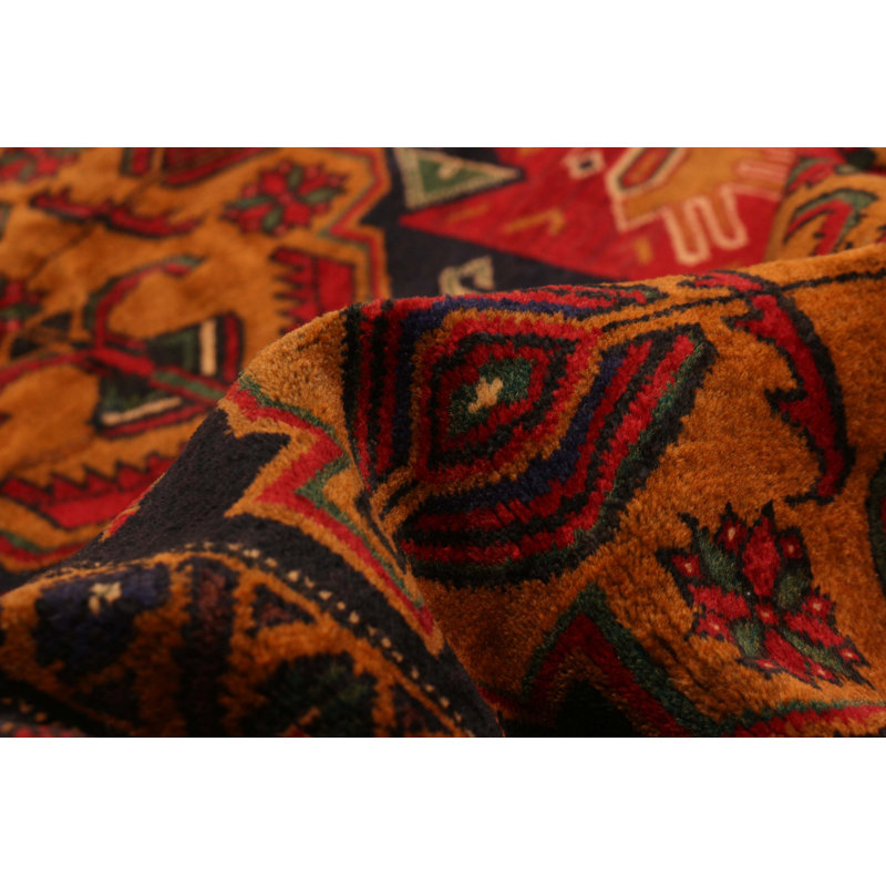 Tapis orange Teimani 3 pi 10 po x 6 pi 4 po