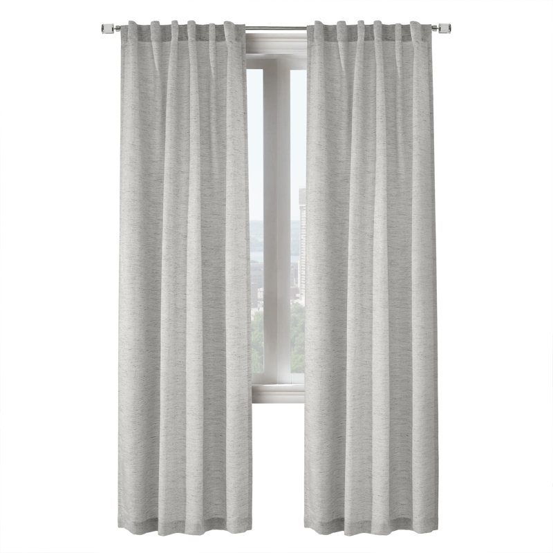 Paire de rideaux semi-transparents Mliss, L 52 po x L 84 po, Argent