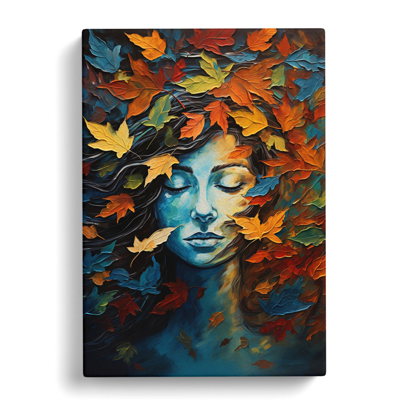 Leaf Expressionism - Wrapped Canvas Print, 76cm H x 50cm W x 3cm D