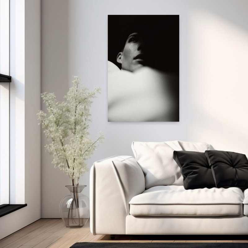 Caroline 1, art mural contemporain abstrait, H 36 po x l 24 po