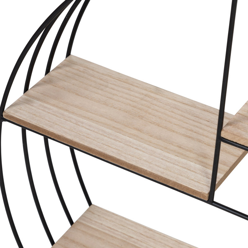 4 Piece Circle Recessed Wall Shelf