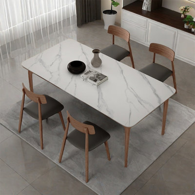 Simple rock plate dining table sets