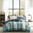 7 PCS Plaid Comforter Set With Bed Sheets Teal/Black