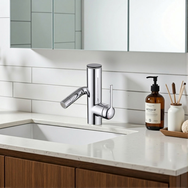 Single-Hole Single-Handle Bathroom Faucet With Drain Assembly, Chrome