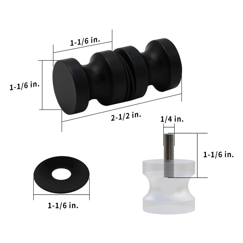 Double porte de douche en verre, Noir mat