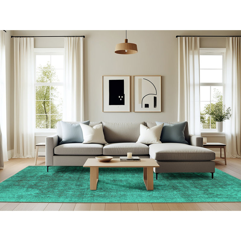 Tapis oriental en laine / polyester tissé à la machine Cumber, Rectangle 6 pi x 9 pi