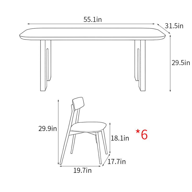 Simple Rectangle Table Elamer Simple rectangular dining table set - Wayfair Canada