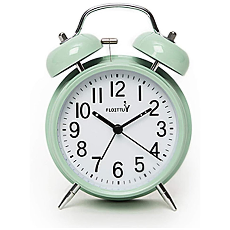 Loud Alarm For Deep Sleepers 4In Twin Bell Alarm Clock With Backlight For Bedroom And Home Decoration(Green)