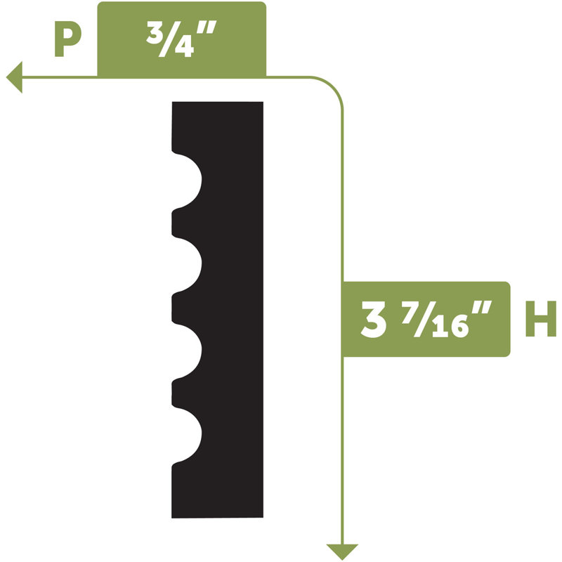 Moulage flexible du boîtier, H 3,44 po x l 144 po x P 0,63 po