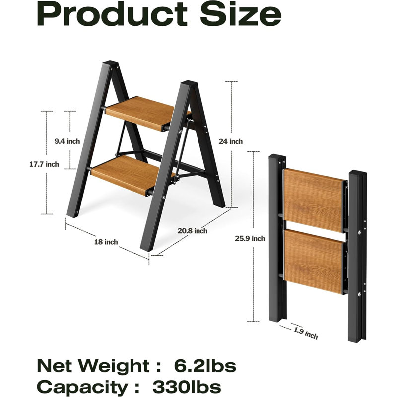 - Step Aluminum Lightweight Folding Step Ladder