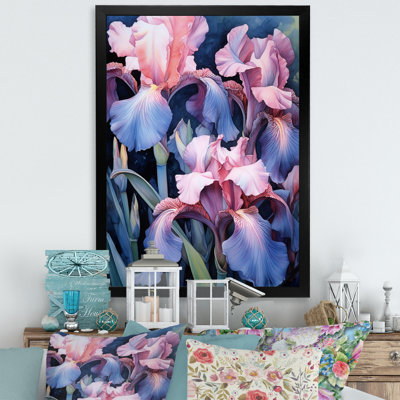 «Pink Blue Iris Petal II», reproduction sur toile