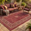 Tapis Mesa2 à médaillon traditionnel, style persan, bordeaux, cuivre, vert, crème, rose, lavable à la machine, antidérapant, à poils courts, pour l'intérieur et l'extérieur, adapté aux animaux domestiques, idéal pour le salon, la chambre, la salle à manger, l'entrée, le couloir ou le bureau.-192196013