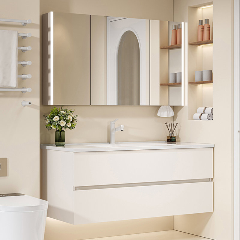 Armoire de salle de bain moderne et simple blanche