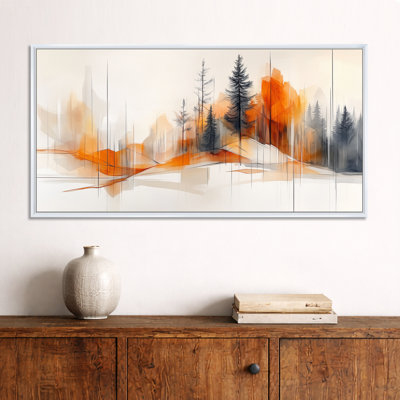 Orange gris orange et gris Nordic Smoke Hills II - impression sur toile Moody, art mural serein