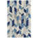 Hand Tufted Graphic Rug, Blue/Ivory