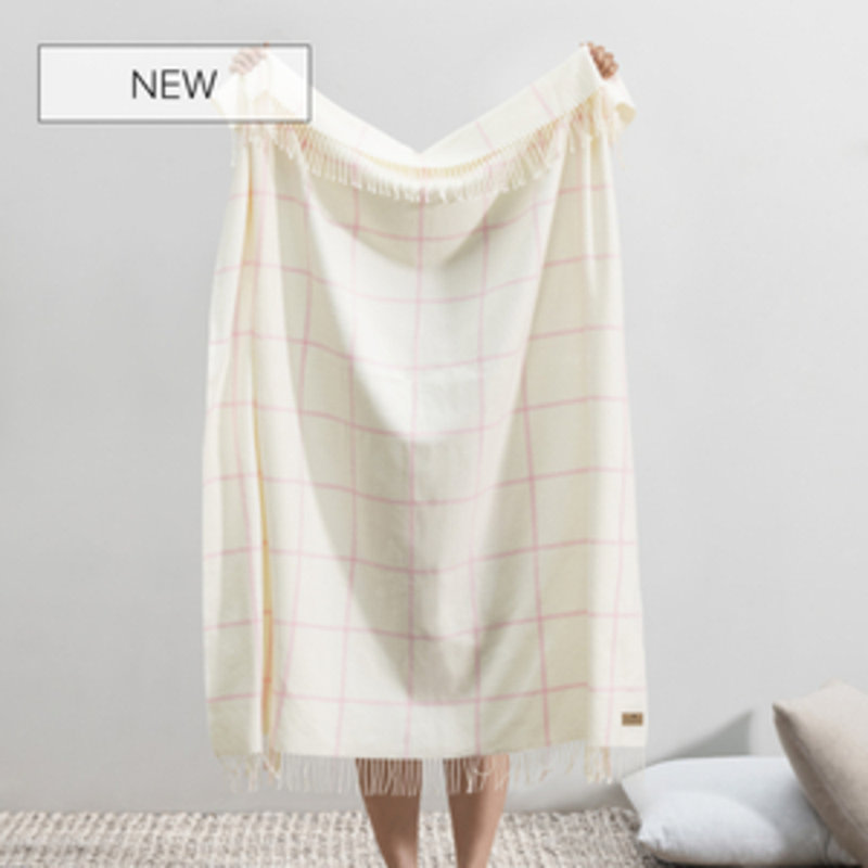 Lexington Plaid Throw, Cherry Blossom