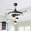 Ventilateur de plafond 42 "avec lumières DEL et télécommande, abat-jour en acrylique pour salon de chambre à coucher