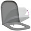Grey Plastic Standard Adjustable Armrests Toilet Seat Oval-750646403