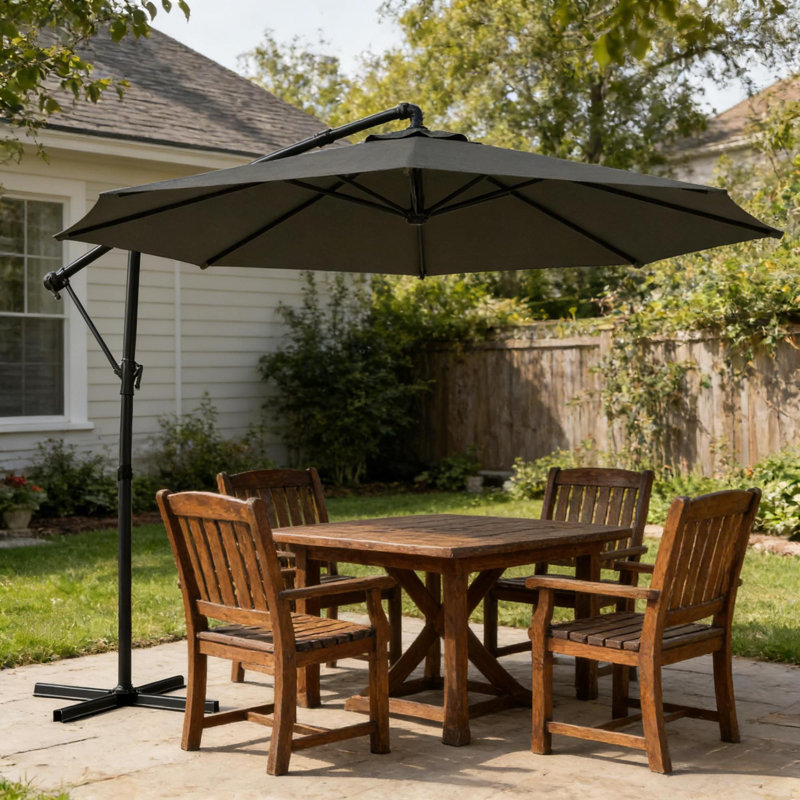 Parasols de patio réglables, porte-à-faux en acier polyester pour l'extérieur
