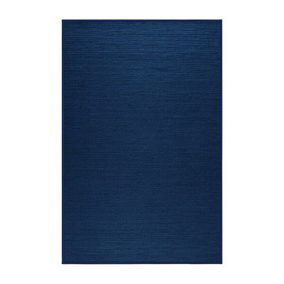 Machine Washable Solid Blue Area Rug