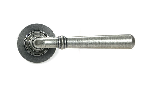 Newbury Interior Mortise Door Handle, Pewter Patina