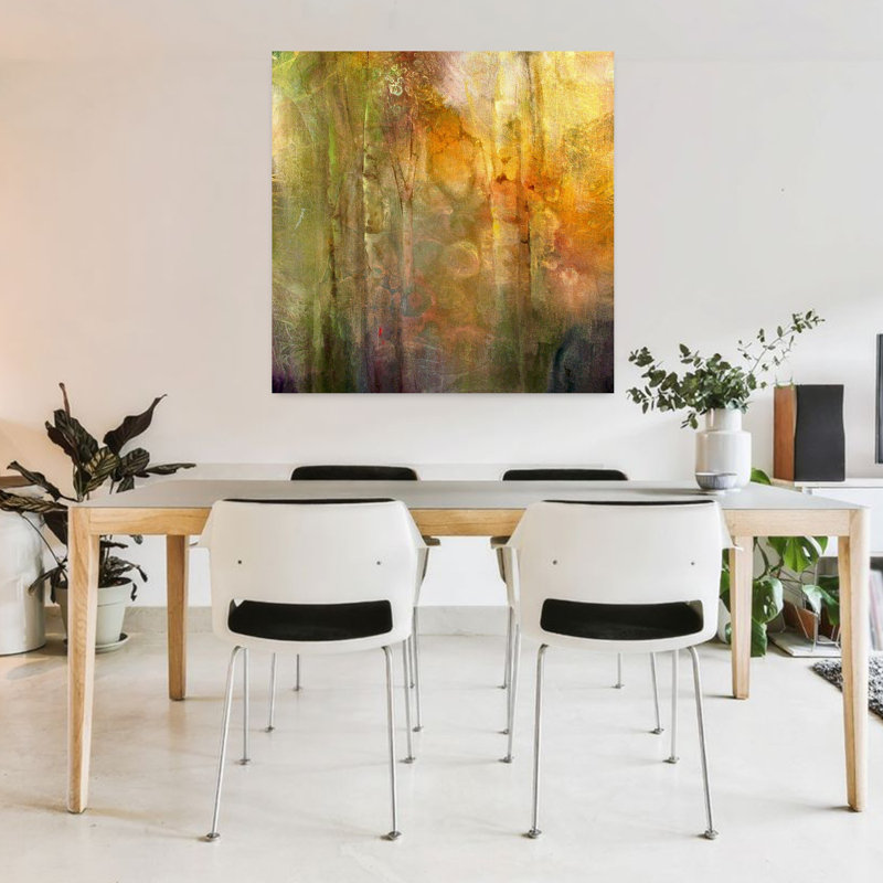 Art contemporain abstrait sur nature, H 36 po x l 36 po