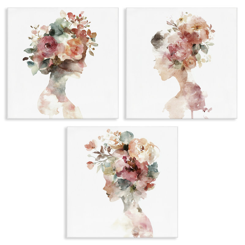 Ensemble de 3 toiles florales Dreamscape Portraits, design par Svetlana Aleynikova