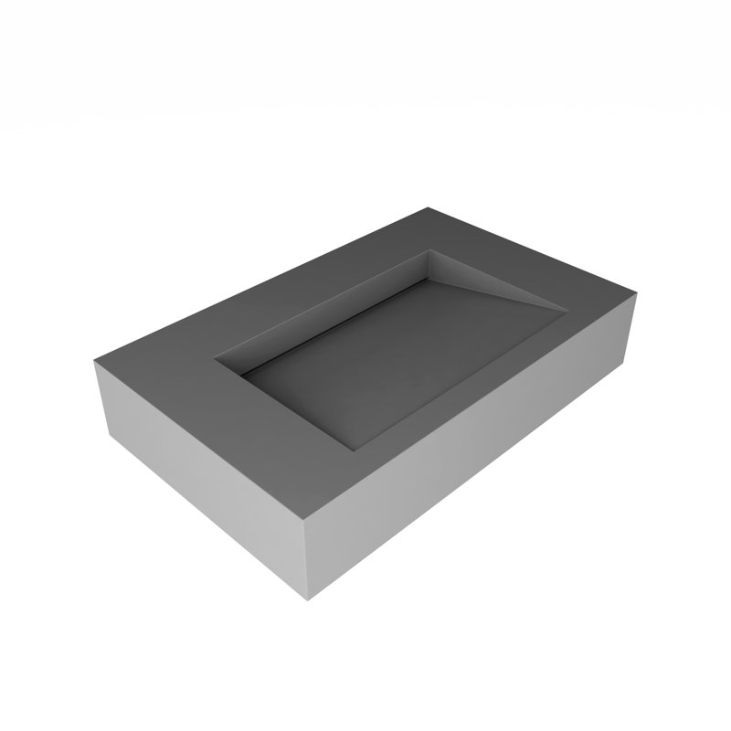Lavabo de salle de bain mural rectangulaire à finition unie 30 po Pyramid, Gris