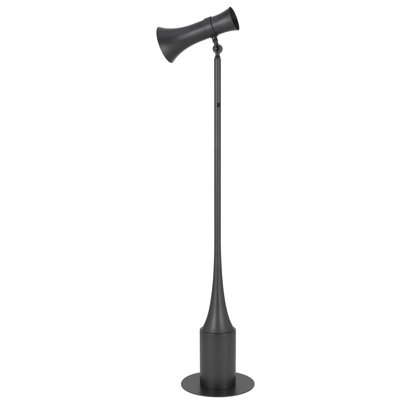 Lampadaire trompette en métal gris anthracite, hauteur 141 cm (55,5 po), ampoule DEL 10 W, abat-jour réglable