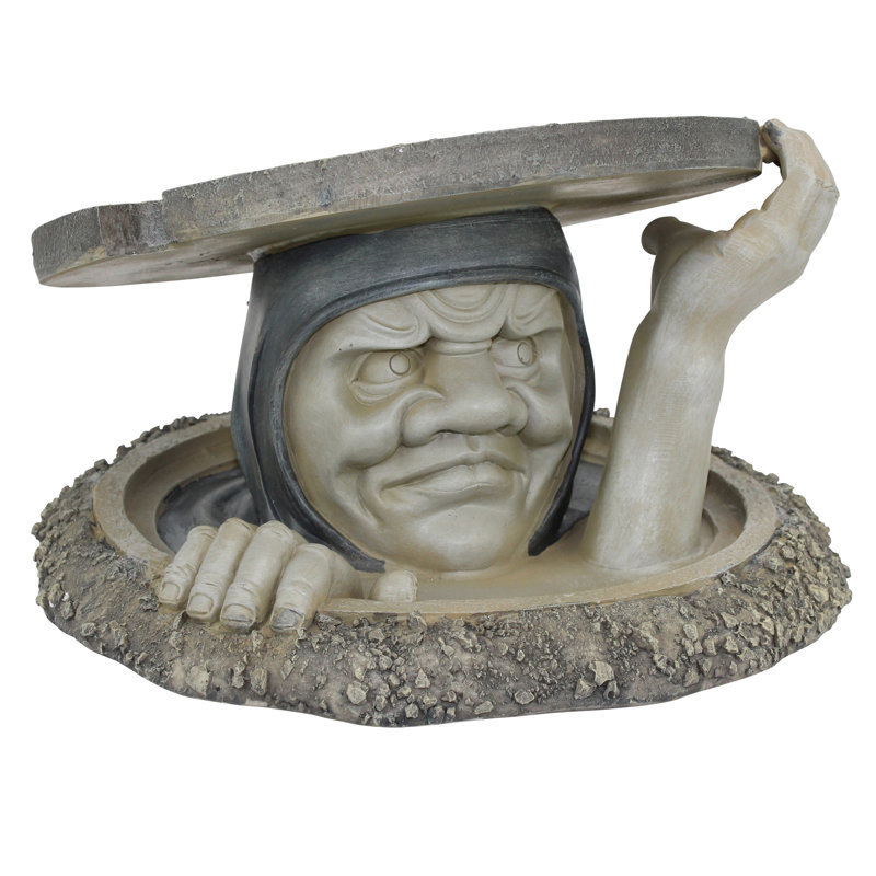 The Dweller Below Garden Statue, 26.5cm H x 44.5cm W x 44.5cm D