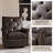 Stratton 31"W Transitional Genuine Leather Swivel Rocker Chair with Tufted Back and Nailhead Trim-1351458632