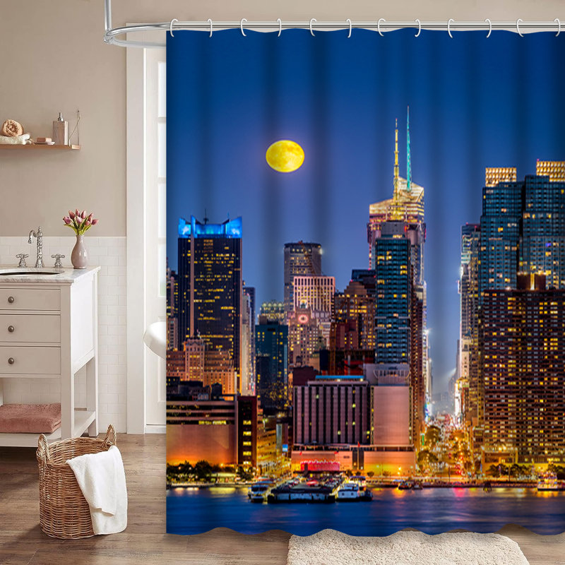 Rideau de douche Super Moon Manhattan City, 72" L x 84" W