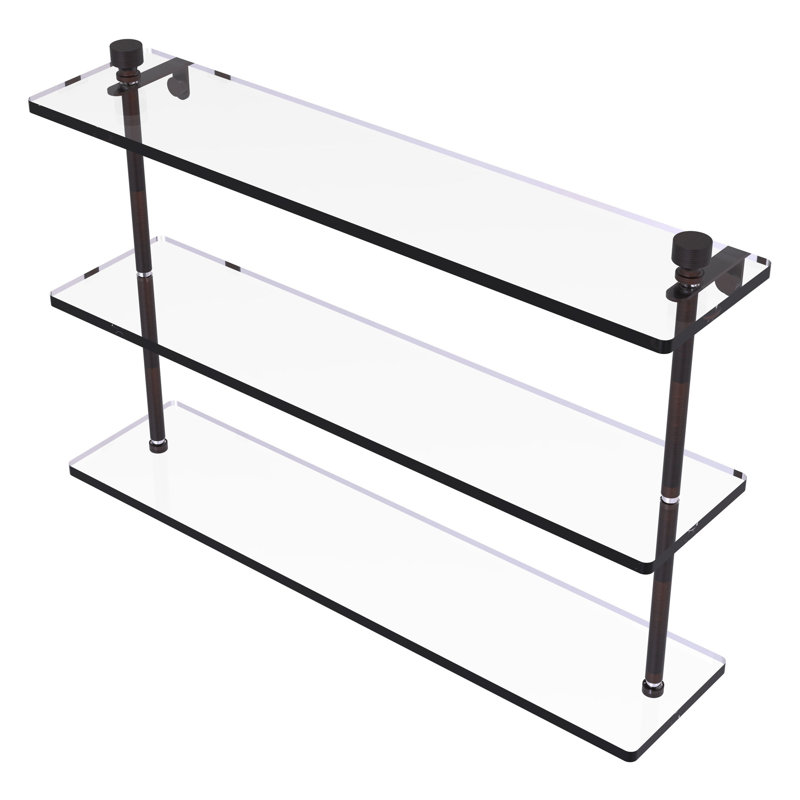 Ballenas 3 Piece Tiered Shelf, Venetian Bronze, 15" H x 22" W x 5" D