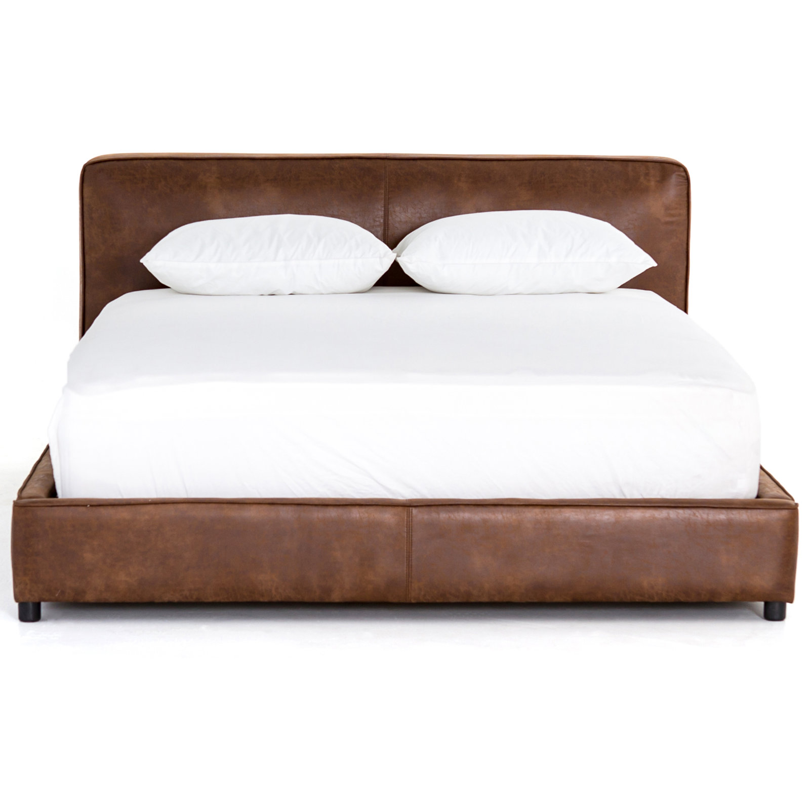 Jerri Upholstered Panel Bed, King, Vintage Tobacco