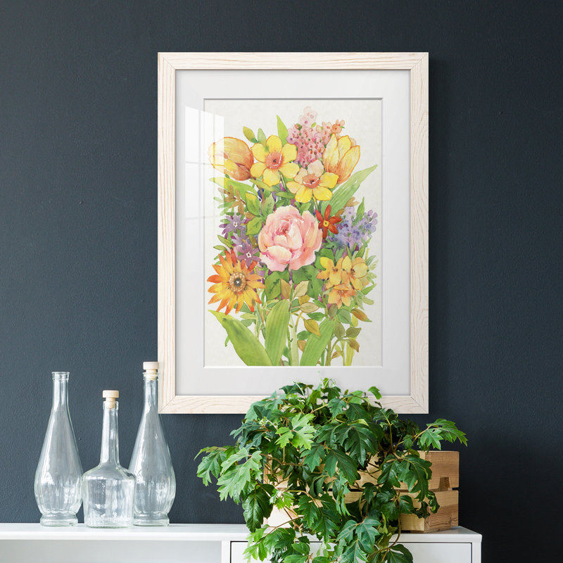 Floral Mix II - peinture encadrée, H 38 po x l 28 po x P 1 po, Cadre blanc