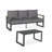 2-Piece 3-Seat Outdoor Sofa Couch Set, 75" All-Weather 3-Seat Aluminum Patio Sofa With Thick Cushions  & 44" Glass Coffee Table-800451708