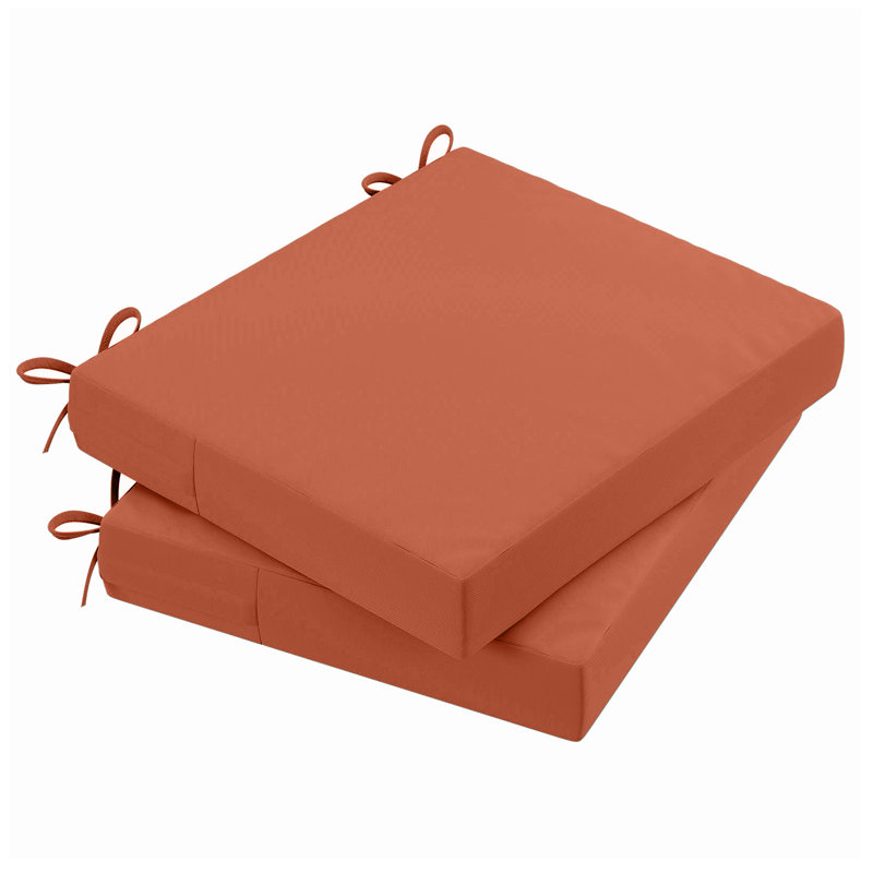 Coussins de siège d'extérieur imperméables pour meubles de patio, L 18,5 po x P 16 po, 3", Rouille