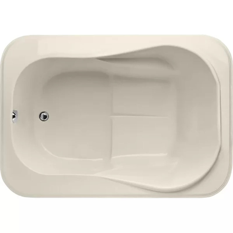 Cassi 60'' x 42'' Soaking Acrylic Bathtub, Biscuit, Polished Chrome