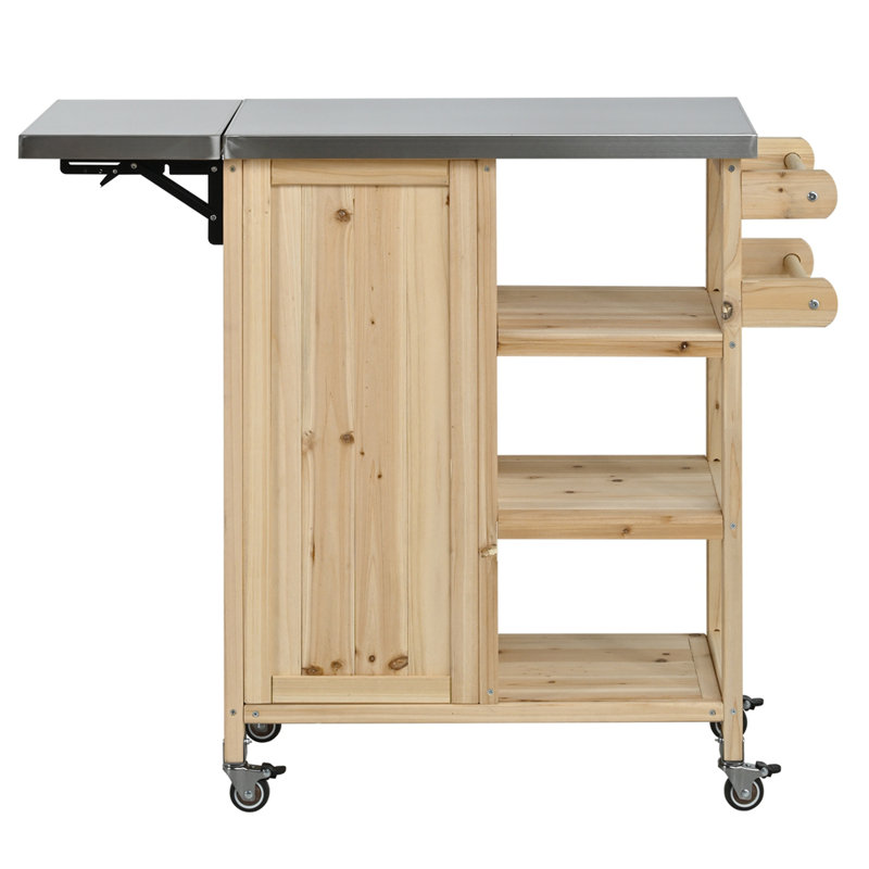 Îlot de cuisine extérieur pliable, Naturel