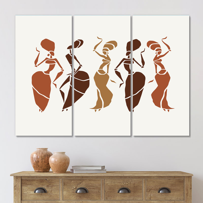 «Beautiful African American Dancers Silhouettes», reproduction d'art sur toile glam, H 32 po x l 48 po x P 1 po