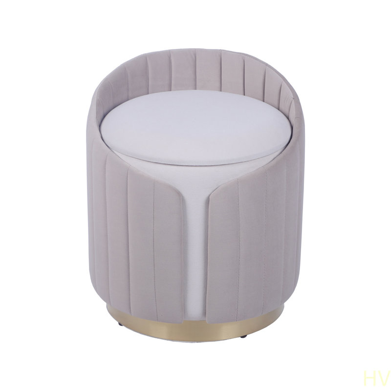 Repose-pieds deux tons avec rangement ou tabouret de coiffeuse