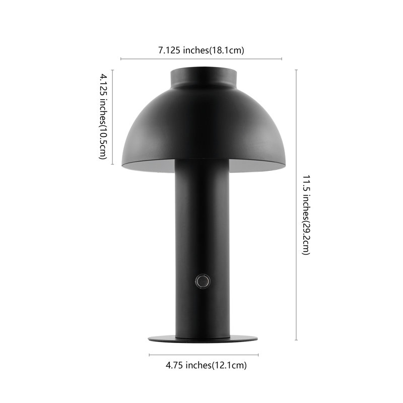 Lampe de table à DEL rechargeable Zosia, Noir, noir, noir, noir